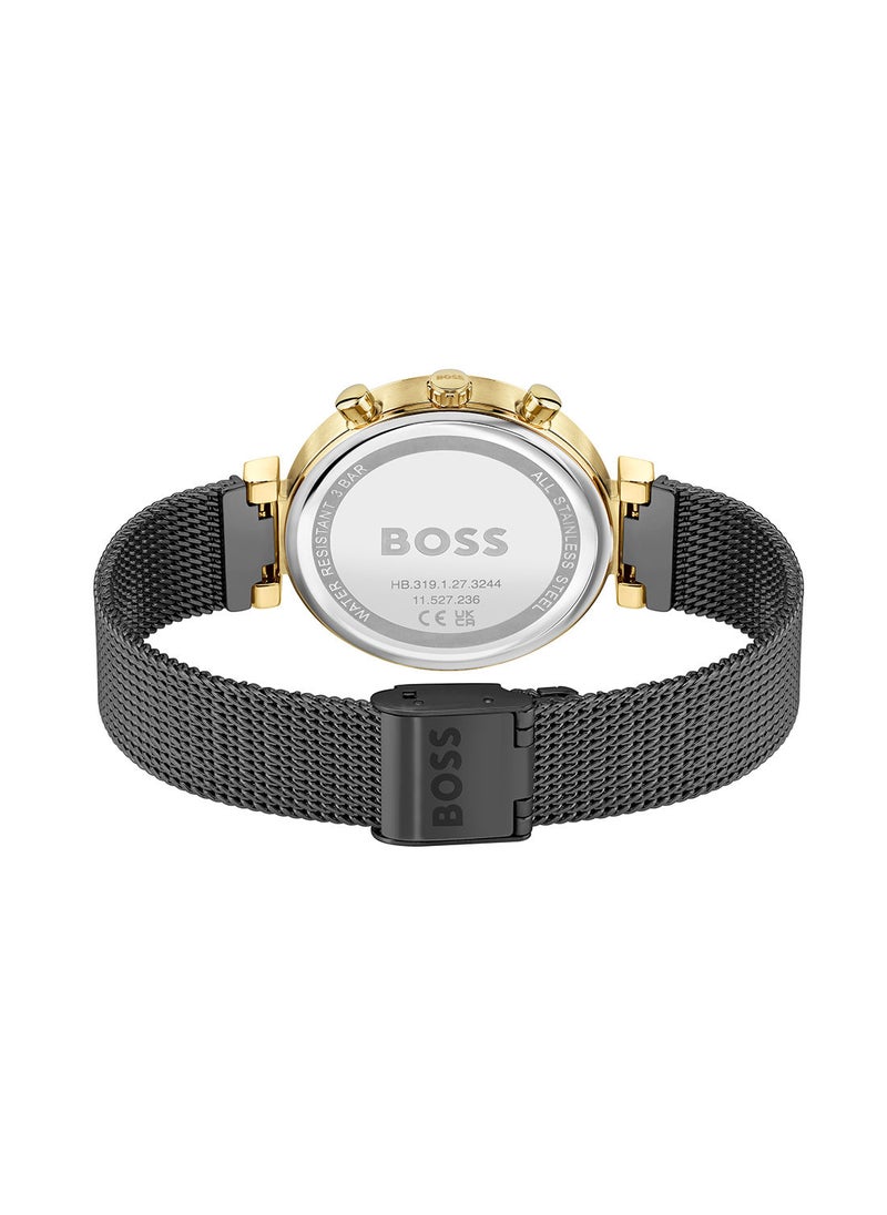 HUGO BOSS - Flawless Women's Black Dial, Ionic Plated Steel Wrist Watch - 1502627 - Image 1