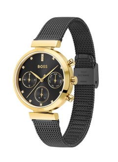 Flawless Women's Black Dial, Ionic Plated Steel Wrist Watch - 1502627