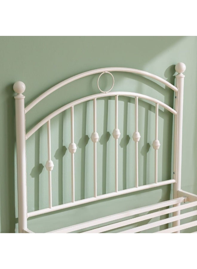 DANUBE HOME سرير مفرد معدني بيللا كيرف 90x200 | تصميم حديث للأطفال - أبيض - Image 4