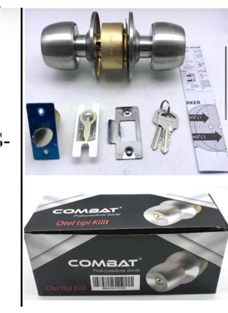 Combat - Knob Door Handle Lock Hotel Type Door Handle Lock Wc Bathroom - Image 1