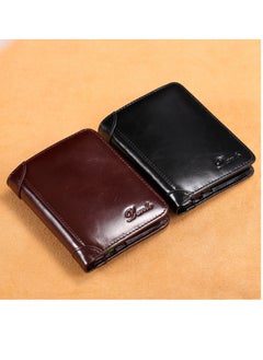 Dante Men's Wallet, Top Layer Cowhide, Three Sides, Men's Wallet, RFID Anti-theft Card Swipe, Wax Brown  - Image 4