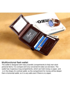 Dante Men's Wallet, Top Layer Cowhide, Three Sides, Men's Wallet, RFID Anti-theft Card Swipe, Wax Brown  - Image 5