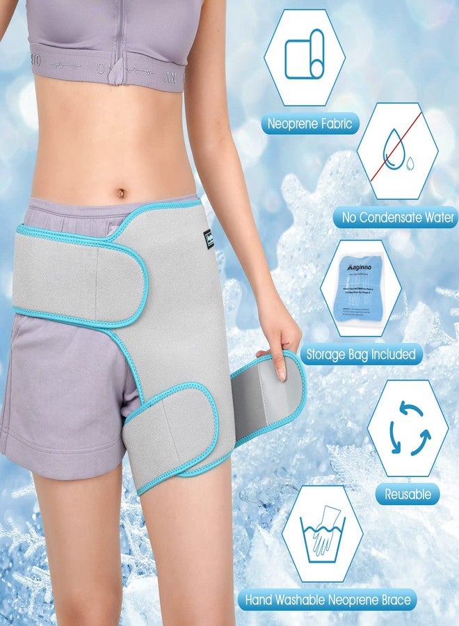 Maginno Hip Ice Pack Wrap for Women Men, Hip Brace with Hot Cold Pack for Injuries Reusable,Hip Gel Kit for Pain Relief Sciatica Nerve,Piriformis Stretcher, Hip Flexor Strain, Groin Pull, SI Joint (Grey) - Image 4
