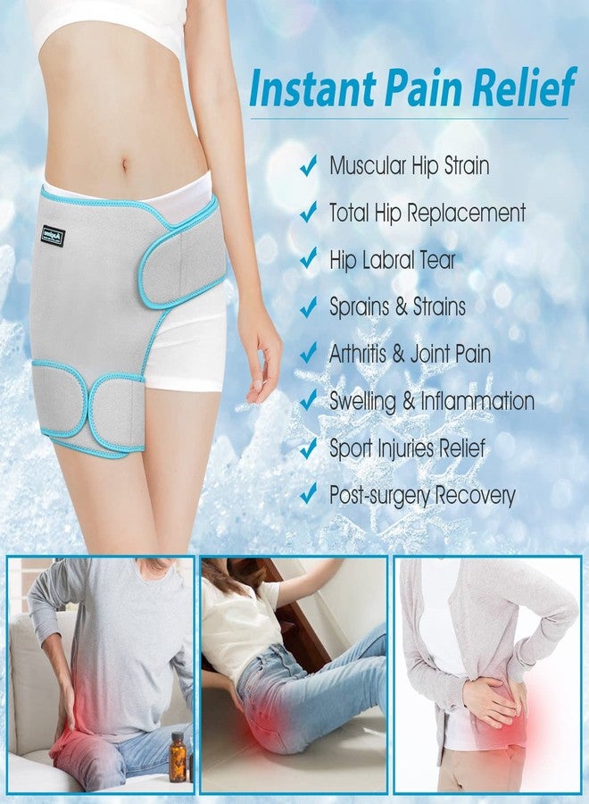 Maginno Hip Ice Pack Wrap for Women Men, Hip Brace with Hot Cold Pack for Injuries Reusable,Hip Gel Kit for Pain Relief Sciatica Nerve,Piriformis Stretcher, Hip Flexor Strain, Groin Pull, SI Joint (Grey) - Image 2