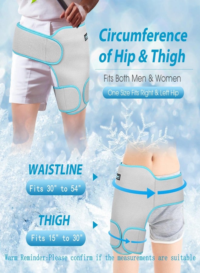 Maginno Hip Ice Pack Wrap for Women Men, Hip Brace with Hot Cold Pack for Injuries Reusable,Hip Gel Kit for Pain Relief Sciatica Nerve,Piriformis Stretcher, Hip Flexor Strain, Groin Pull, SI Joint (Grey) - Image 3