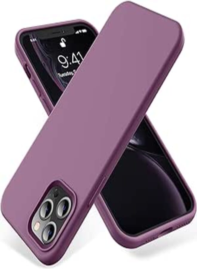 OTOFLY Compatible with iPhone 12 Pro Max Case 6.7 inch(2020),[Silky and Soft Touch Series] Premium Soft Liquid Silicone Rubber Full-Body Protective Bumper Case for iPhone 12 Pro Max (Lilac Purple)