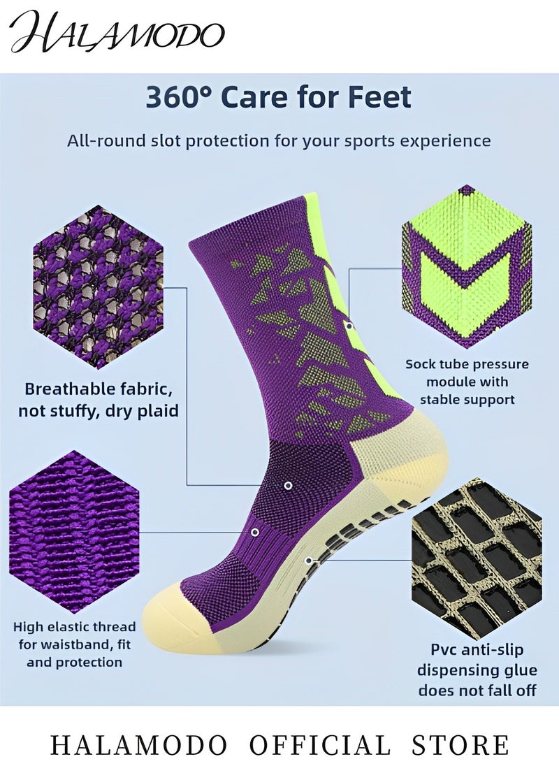 HALAMODO - Men's Grip Soccer Socks Anti Slip Non Slip Athletic Socks Sports Socks for Football Basketball Sports Hockey Rugby Sports - Image 1