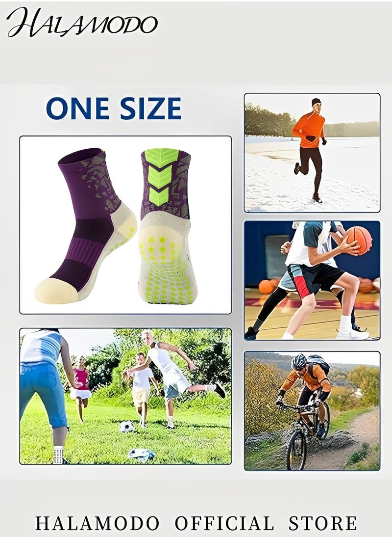 HALAMODO - Men's Grip Soccer Socks Anti Slip Non Slip Athletic Socks Sports Socks for Football Basketball Sports Hockey Rugby Sports - Image 1