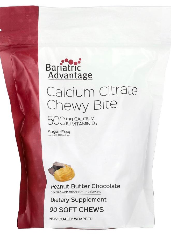 Bariatric Advantage - Calcium Citrate Chewy Bite Sugar-Free Peanut Butter Chocolate 90 Soft Chews - Image 1