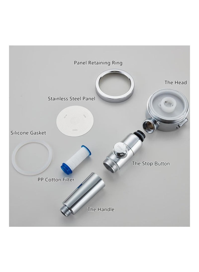 كيلا رأس دش، دش موفر للمياه، ضغط مياه مرتفع، ضغط متزايد، 3 أوضاع رش رأس دش مع فلتر، رأس دش قابل للإزالة مع حامل قابل للتعديل رأس دش محمول يدور 360 درجة - Image 5