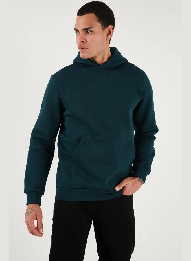 Buratti  Buratti Regular Fit Hooded Kangaroo Pocket Furry Soft Raised Sweat Men's SWEAT 5905281 for Men | Best Price UAE