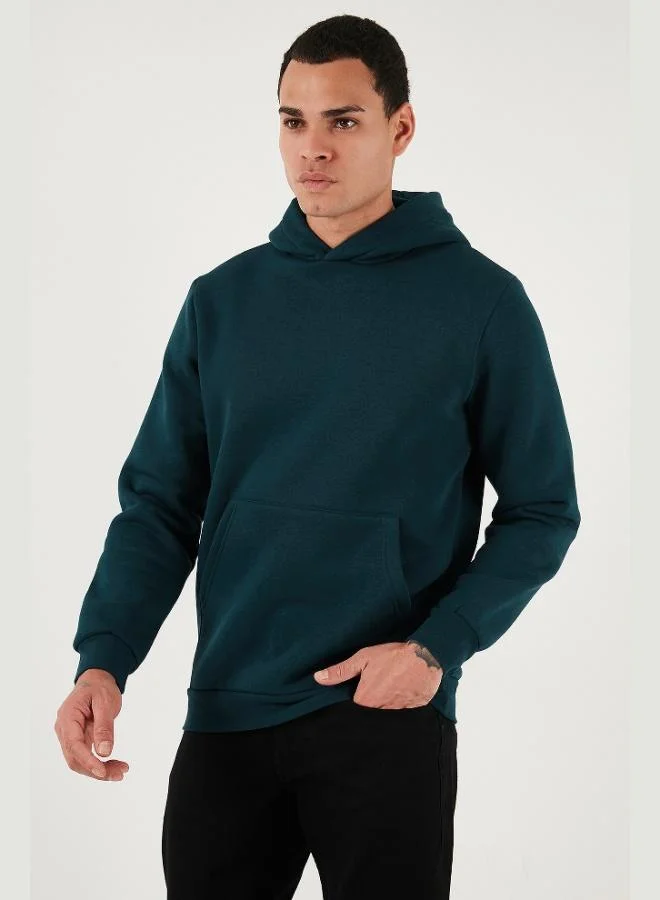 Buratti  Buratti Regular Fit Hooded Kangaroo Pocket Furry Soft Raised Sweat Men's SWEAT 5905281 for Men | Best Price UAE