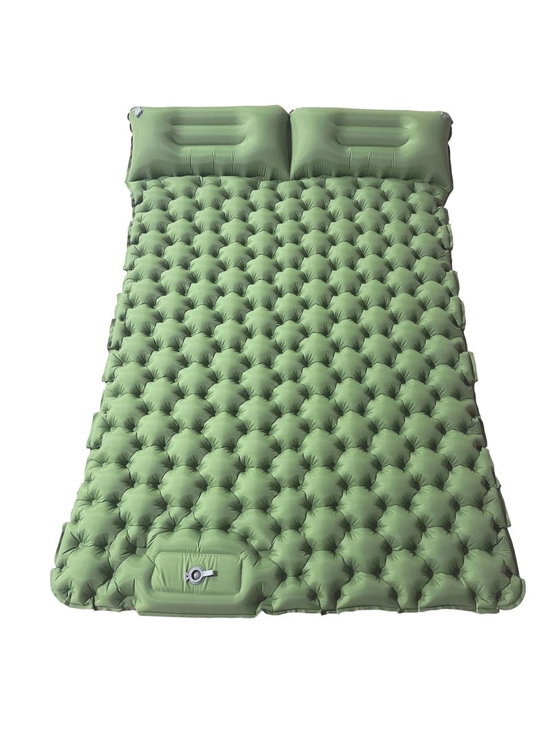 وسادة نوم للتخييم خفيفة الوزن، سمك 10 سم، مضخة قدم مدمجة، للمشي لمسافات طويلة، والسفر، والخيمة، وبساط التخييم المحمول (سرير مزدوج) - Image 1
