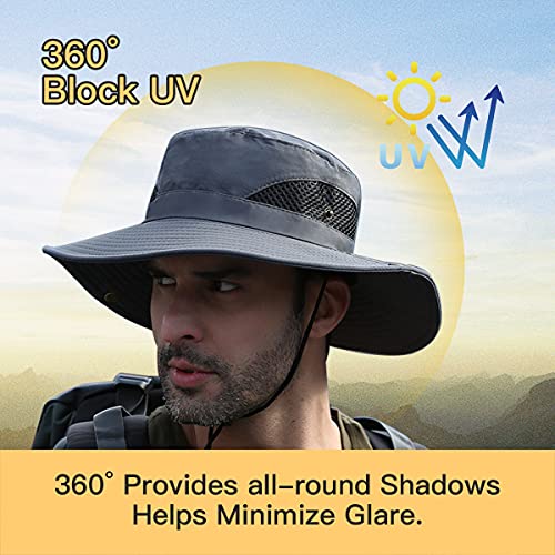 Electomania Polyester Sun Protection Cap For Men, Beach Fishing Hat, Summer Hat For Men, Round Sun Cap For Hiking, Fishing, Gardning, Travel (Navy Blue), Free Size - Image 4