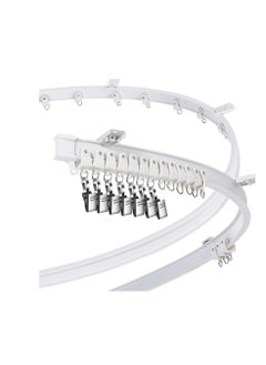 Y&D KASTWAVE Curved Ceiling Curtain Track Bendable Mount for Rail Bunk Bed Bay Window Room Divider Flexible Straight (White, 5 m/ 16.4 ft) 