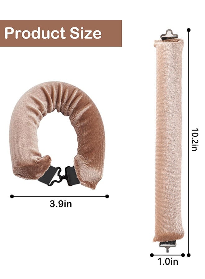 3 PCS Heatless Hair Curler Rods with Hook  Heatless Curling Rod for All Hair Types No Heat Curlers to Sleep in (Light Brown) - Image 5