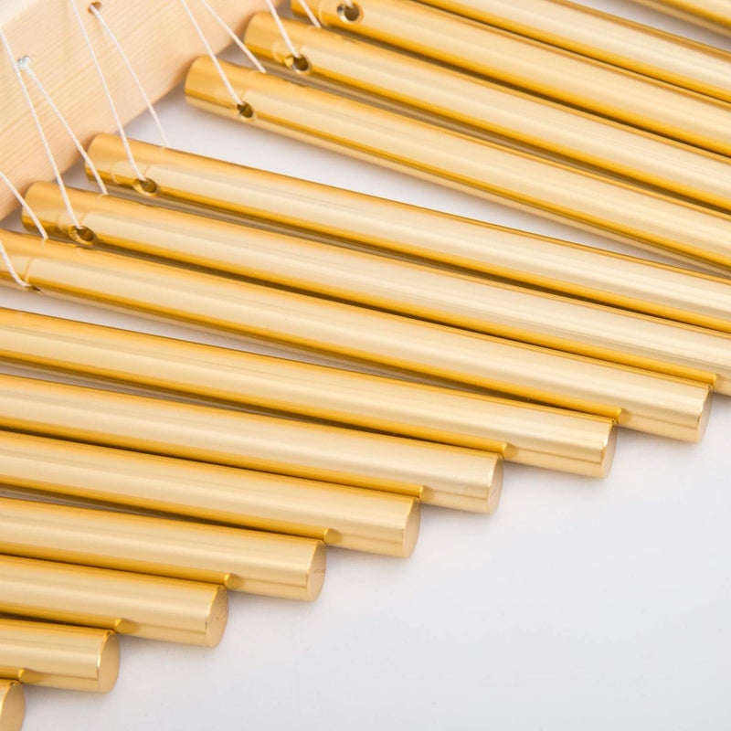 ENNBOM 20 Note Chime Table Top Bar Chime Wind Chime 20 Bars Instrument Percussion with Mallet (Gold) - Image 5