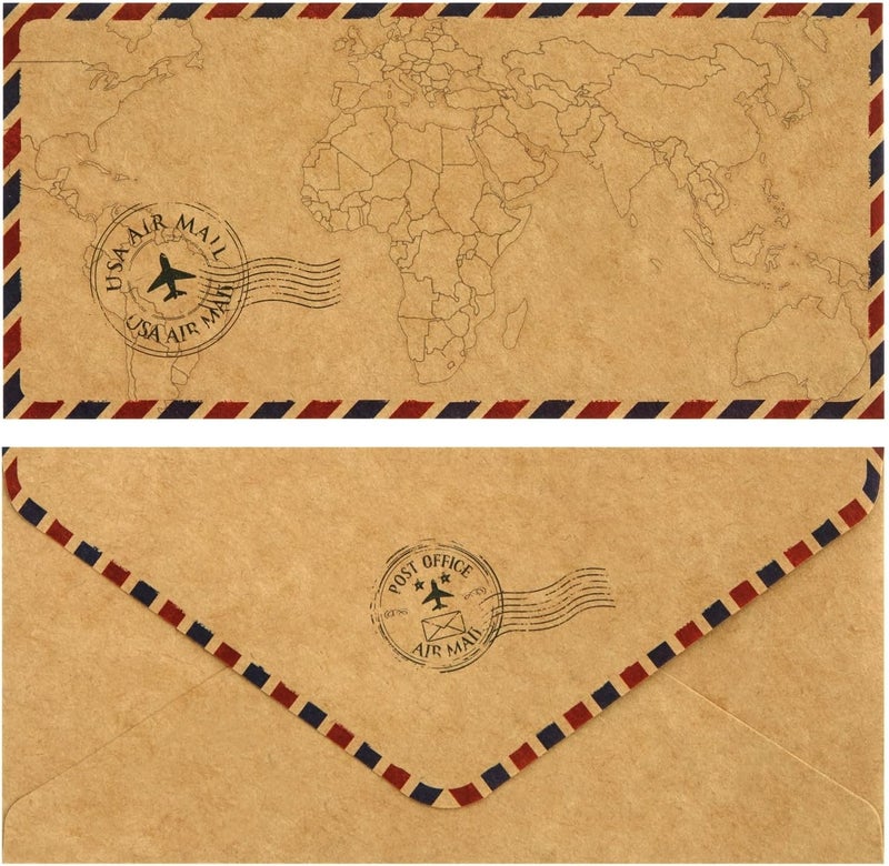 Pipilo Press 48 Pack Letter Writing Stationary Paper and Envelopes Set, Vintage Travel Design (6.9 x 9.25 In) - Image 4
