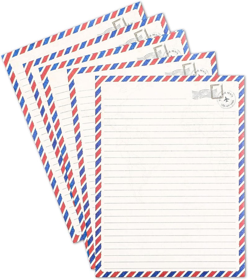 Pipilo Press 48 Pack Letter Writing Stationary Paper and Envelopes Set, Vintage Travel Design (6.9 x 9.25 In) - Image 5