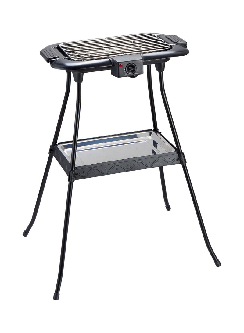 DENX DX3438 Electric Barbecue Grill 2000W with Freestanding Legs, Adjustable Heat Control, Stainless Steel Cooking Rack, Lower Serving and Storage Tray, Wind Deflector, Easy Cleaning and Spacious Cooking Surface for BBQ Parties - Image 1