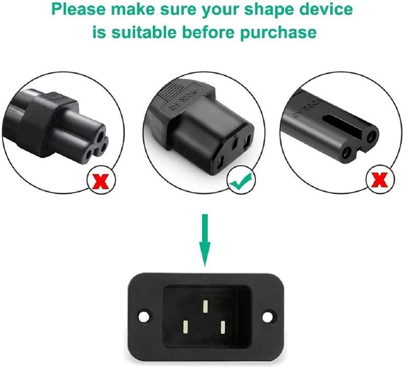 FEDUS 3M Computer Power Cable Cord for Desktops PC and Printers/Monitor SMPS IEC Mains Black - Image 2