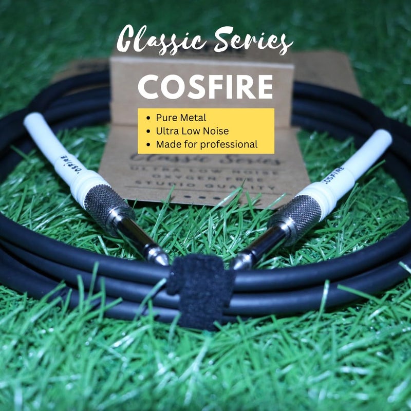 COSFIRE Classic 10 Feet (3 Meters) Straight to Straight Instrument Cable, 1/4 inch (6.35mm) Mono TS Metal Connector for Electric Guitar, Bass Guitar, Amplifier, Electric Mandolin, Violin - Image 4