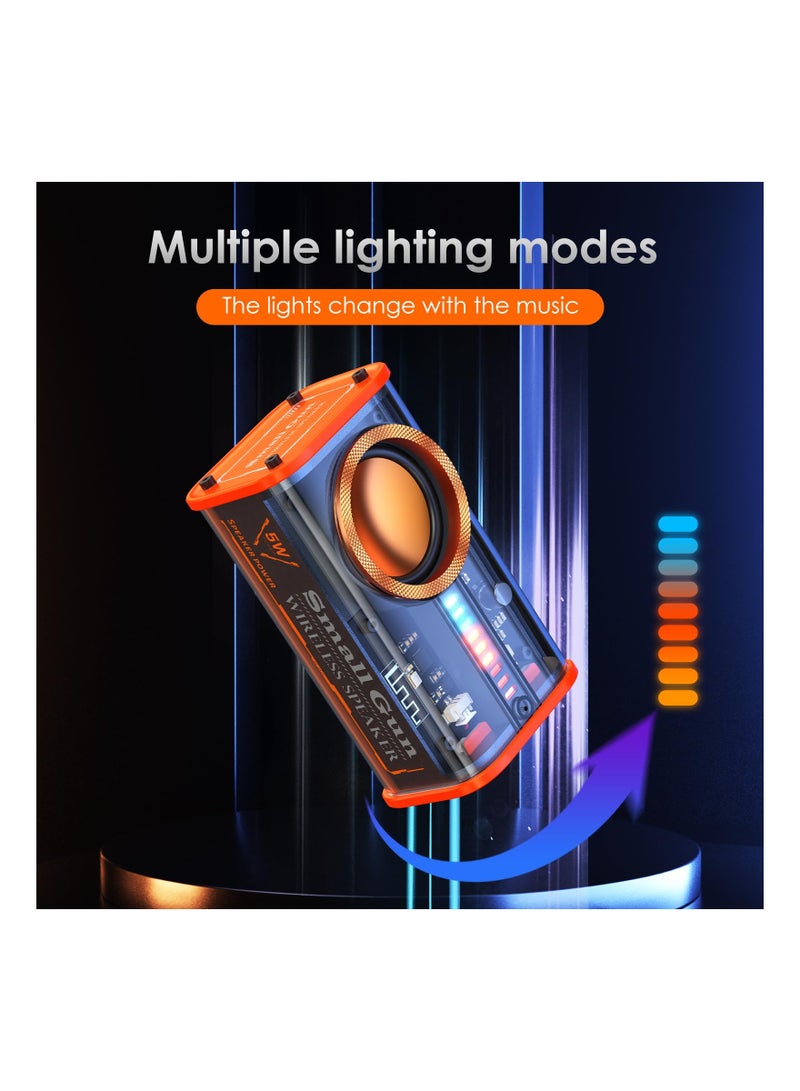 Zikra Transparent Wireless Bluetooth Speaker, Portable Mini Speaker, with Led Colorful Lights Stereo Sound Tws Small Speakers for Office, Party Camping, Shower, Home, Travel, for Any Anniversary(1 Pack) - Image 5