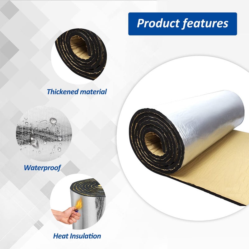 Allwin Car Heat Sound Deadening Insulation Mat, - 197 Mil 6.5 Sqft Automobile Sound Deadening & Heat Insulation Material for Auto Hood Engine Roof Door and Trunk,Aluminum Foil Finish ,40 Inch x 24 Inch - Image 4