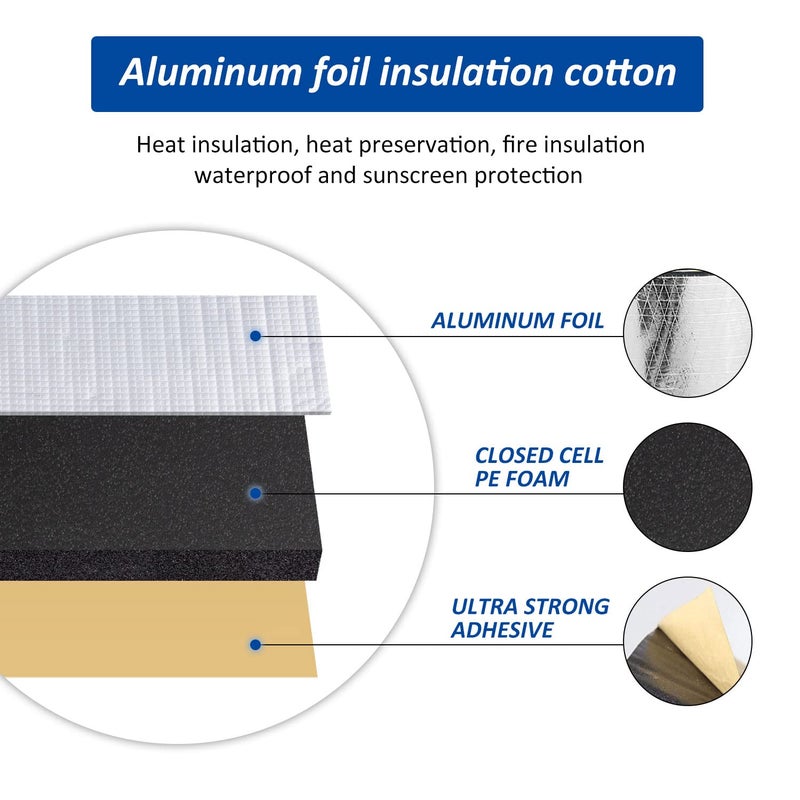 Allwin Car Heat Sound Deadening Insulation Mat, - 197 Mil 6.5 Sqft Automobile Sound Deadening & Heat Insulation Material for Auto Hood Engine Roof Door and Trunk,Aluminum Foil Finish ,40 Inch x 24 Inch - Image 3