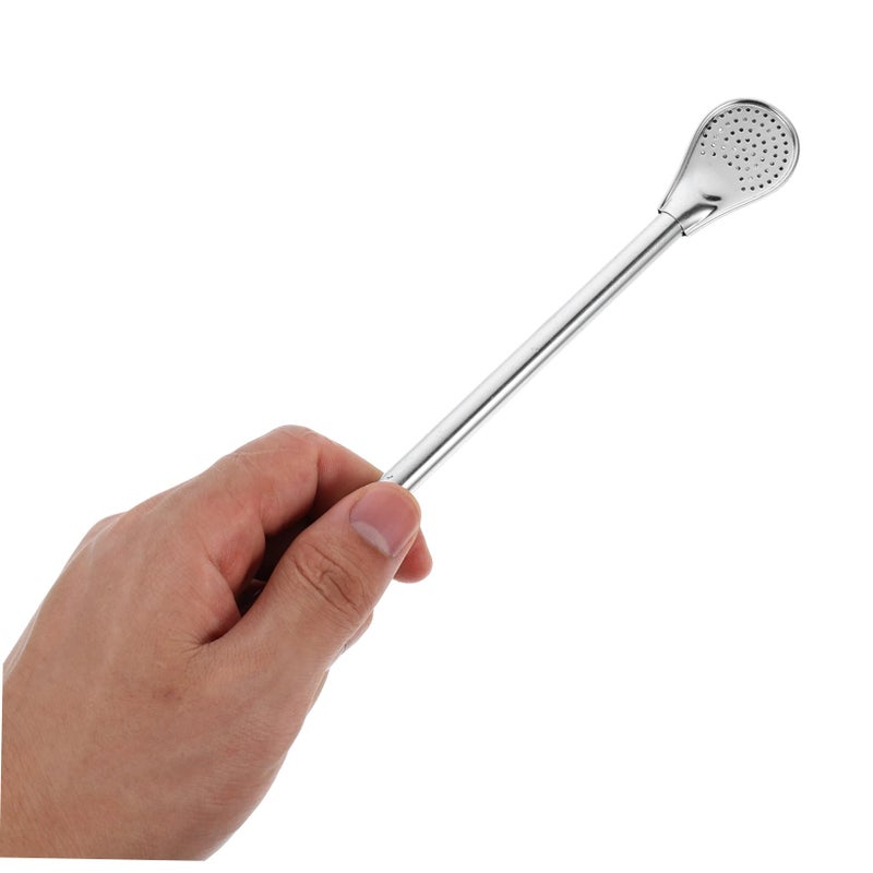 5pcs Stainless Steel Strainer Spoon and Mixing Straw Set for Tea and Dessert Stirring - Image 5