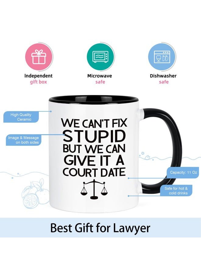 Cabtnca Lawyer Gifts for Men Women, Lawyer Mug, Funny Lawyer Gifts, We Can't Fix Stupid But We Can Give It a Court Date Coffee Mug, Law School Graduation Gifts, Paralegal Attorney Mug, 11Oz - Image 5
