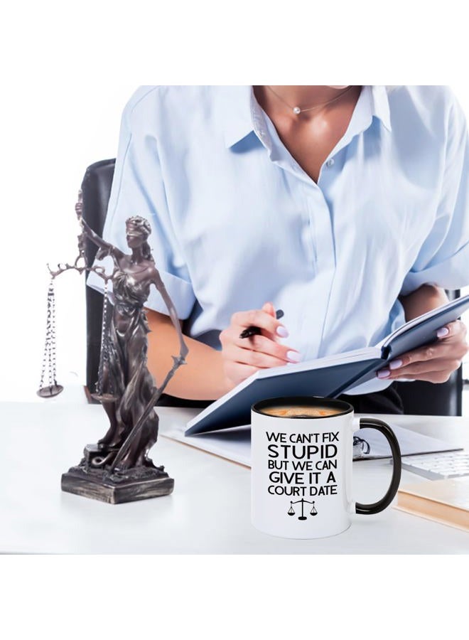 Cabtnca Lawyer Gifts for Men Women, Lawyer Mug, Funny Lawyer Gifts, We Can't Fix Stupid But We Can Give It a Court Date Coffee Mug, Law School Graduation Gifts, Paralegal Attorney Mug, 11Oz - Image 2