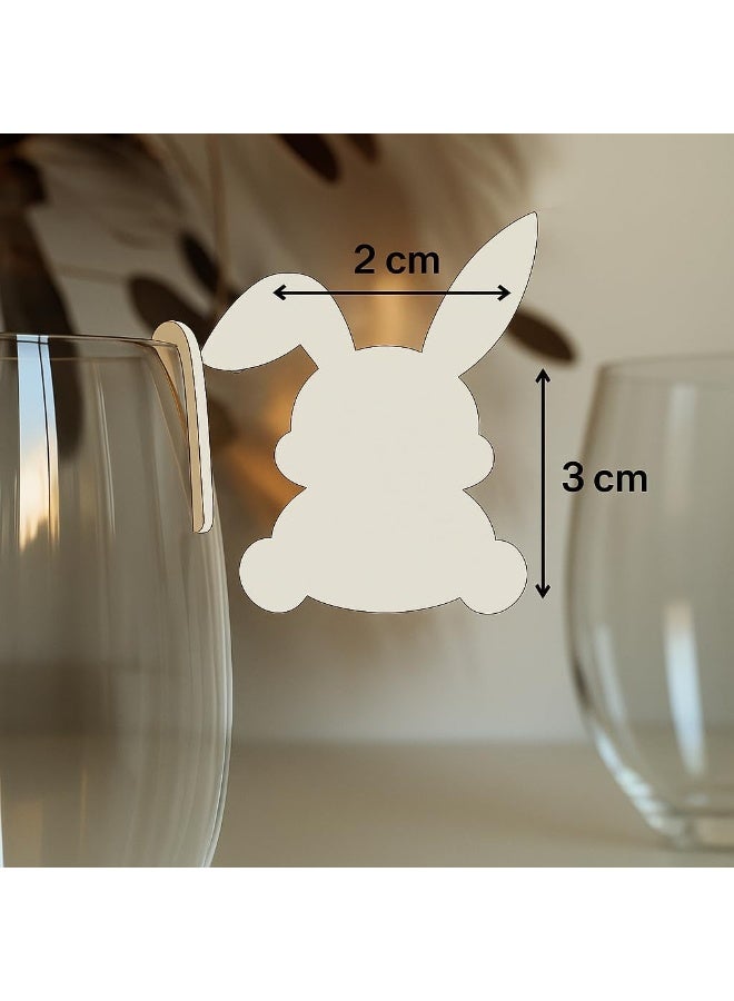 Horoof Home Personalized clear Easter Bunny Drink Tags – Set of 3 Custom Acrylic Glass Charms - Image 2