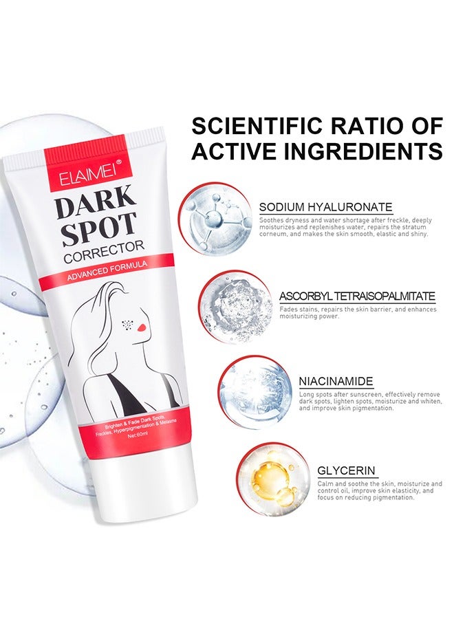 Dark Spot Corrector For Face And Body, Dark Spot Corrector Cream, Dark Spot Cream For Underarm Natural Dark Spot Correcting Cream Freckle Cream For Sun Spot, Age Spot Even Skin Tone Women Men 60G