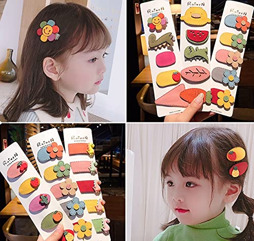 AnnaCreations 12 Pcs Random Fancy Fruit Cartoon Animal Hair Clips for Girls Hair Pins Barrettes for Baby Girls Toddlers Kids Teens Hairpins Hair Accessories - Image 2
