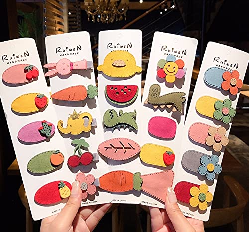 AnnaCreations 12 Pcs Random Fancy Fruit Cartoon Animal Hair Clips for Girls Hair Pins Barrettes for Baby Girls Toddlers Kids Teens Hairpins Hair Accessories - Image 1