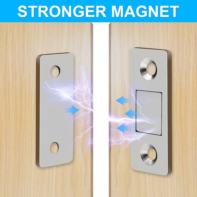 CURISSA CURISSA Cabinet Door Magnets UltraThin Magnetic Door Catch Stainless Steel Drawer Magnet Catch for Sliding Door Closure Kitchen Cabinet Closer Cupboard Closet Pack of 6  - Image 3