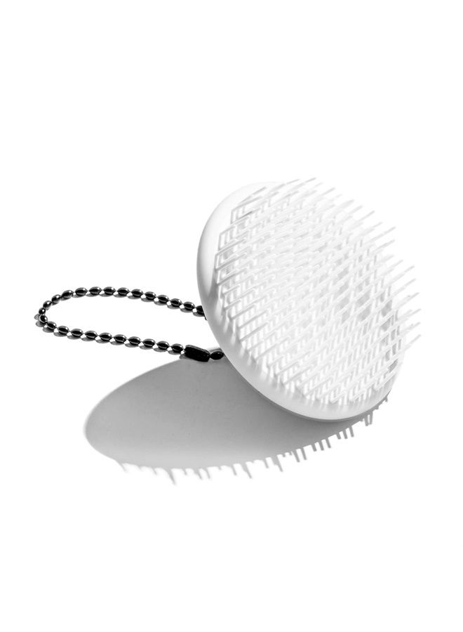 Jupiter Exfoliator Scalp Massager Brush For Wet or Dry Hair - Detangling Scalp Scrubber Brush - Removes Dandruff & Build-Up - Supports Circulation & Hair Growth - Great for All Hair Types - White - Image 1