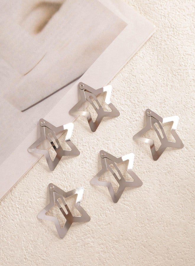 Sacina 15pcs Silver-tone Star Hair Clips – Y2K Goth Punk Emo Grunge Hair Accessories for Women, Non-Slip Metal Snap Barrettes for Daily Wear, Festival & Cosplay - Image 5