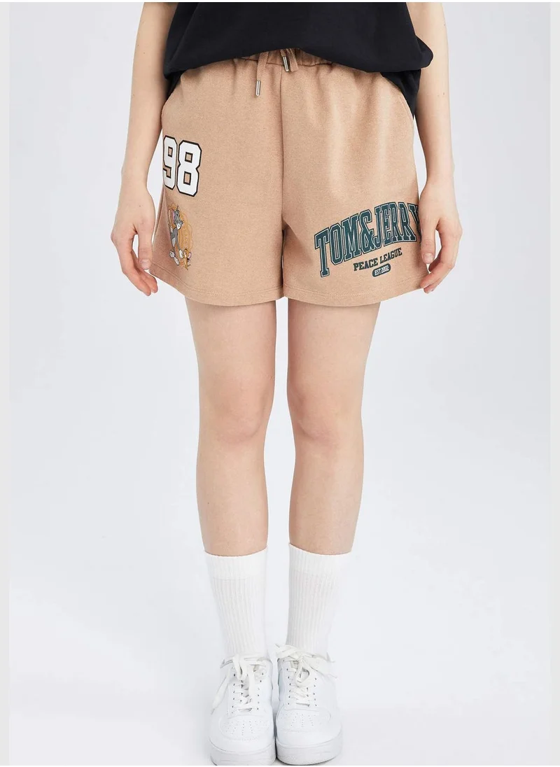 DeFacto Oversized Short Sleeve Tom & Jerry Print Mini Short