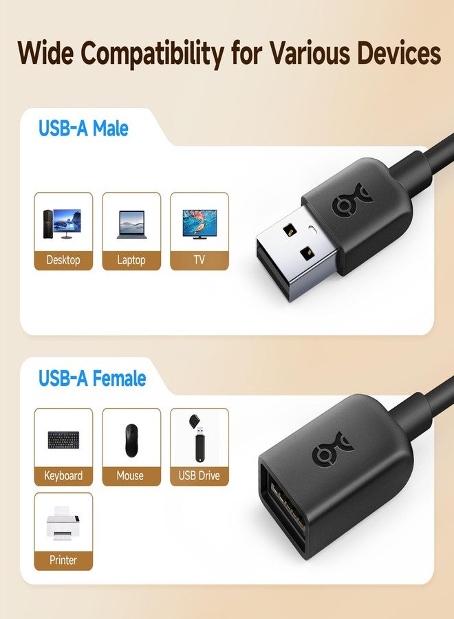 Cable Matters 3-Pack Short USB Extension Cable - 3ft, Male to Female USB Extender Cable, USB2.0 Extension Cord, 480Mbps, Black - Image 4