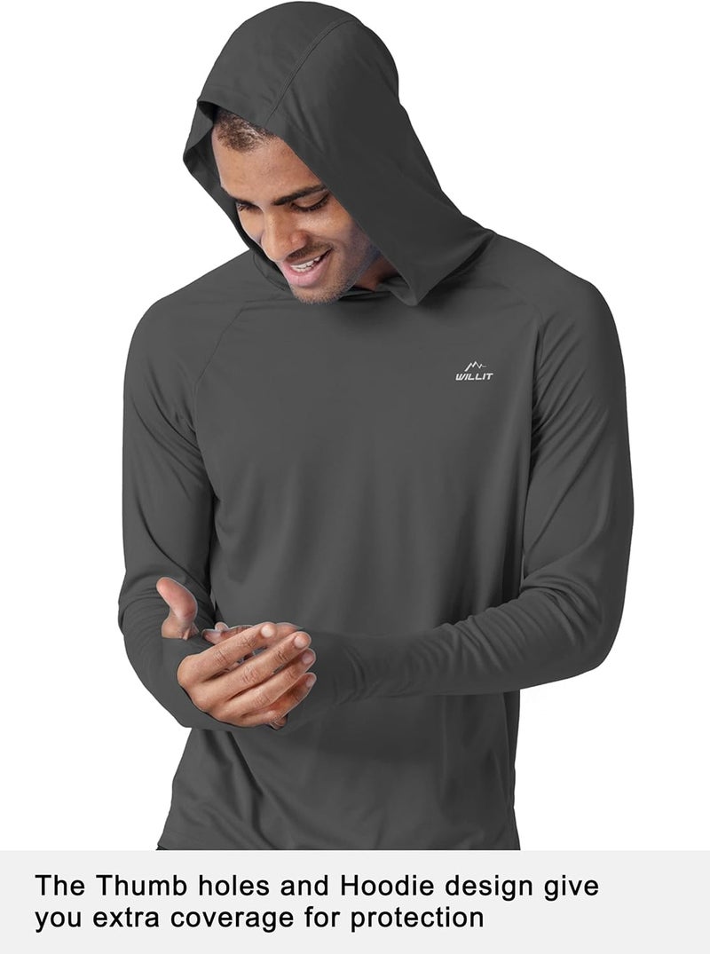 Willit Men's Sun Shirts UPF 50+ Protection Hoodie Rash Guard Shirt SPF UV Shirt Long Sleeve Fishing Outdoor Lightweight - Image 2