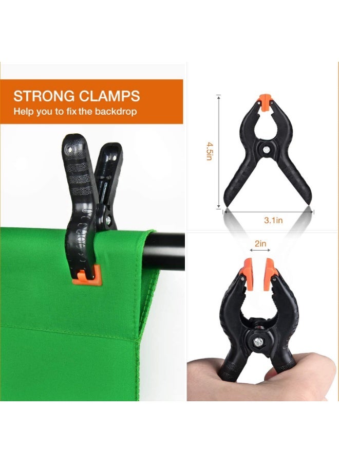 Arabest Backdrop Stand Kit with 3 Photography Backdrops Adjustable Photo Background Screen Stand with Carrying Bag & 4 Clamps for Video Shooting - Image 5