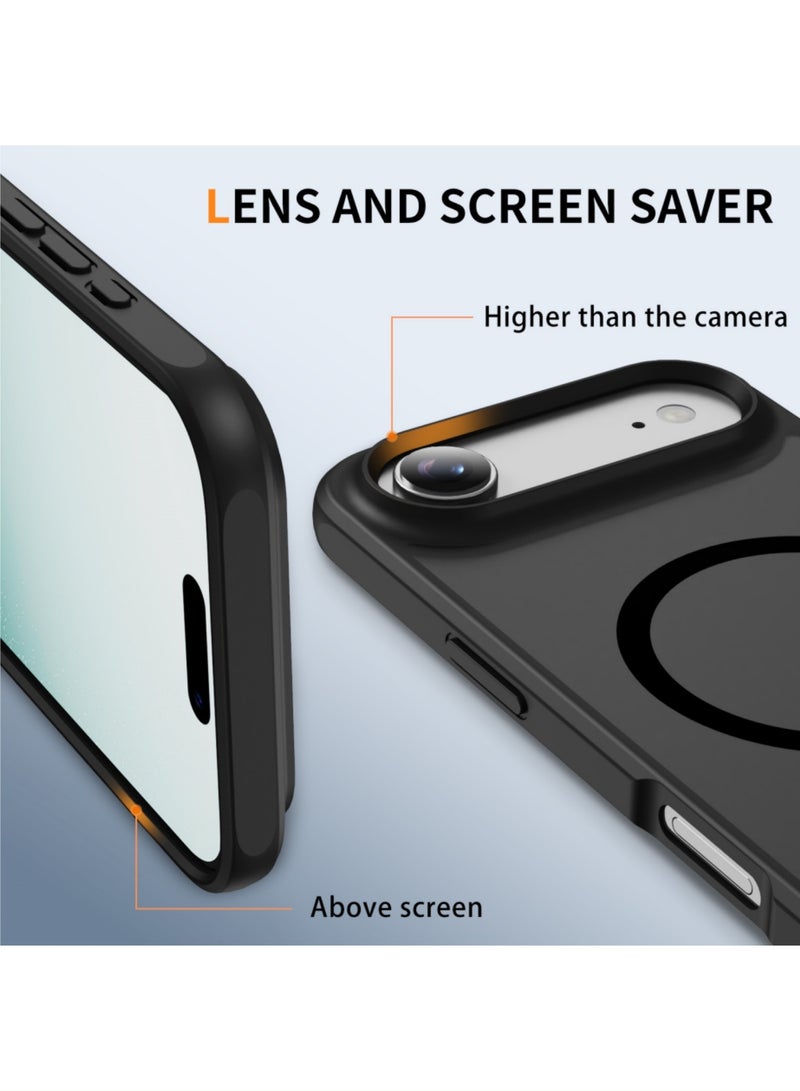 DUSALA Magnetic Case for iPhone Air Compatible with MagSafe, [Mil-Grade Drop] Shockproof Slim Frosted Phone Cover (Black) - Image 3