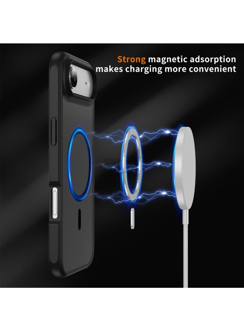 DUSALA Magnetic Case for iPhone Air Compatible with MagSafe, [Mil-Grade Drop] Shockproof Slim Frosted Phone Cover (Black) - Image 2