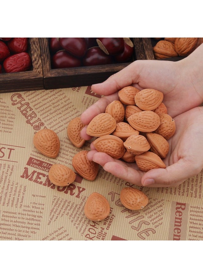 Gresorth Gresorth Nut Decoration Artificial Fake Almond Food Model Lifelike Realistic Imitation Snack Display Wedding Christmas Thanksgiving 40pcs  - Image 4