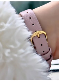 Q&Q Elegant Slim Case Women's Leather Band Wristwatch  - Image 3
