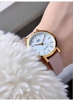 Q&Q Elegant Slim Case Women's Leather Band Wristwatch  - Image 1