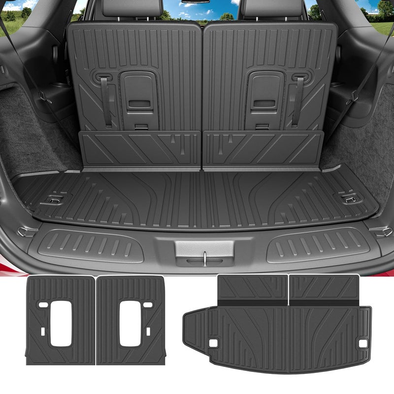 powoq Cargo Mat Compatible with 2016-2026 Dodge Durango 6&7 Seats Trunk Mat 3rd Backrest Mat Replacement for 2016-2026 Dodge Durango Accessories(Trunk Mat+3rd Row Backrest Mat) - Image 1