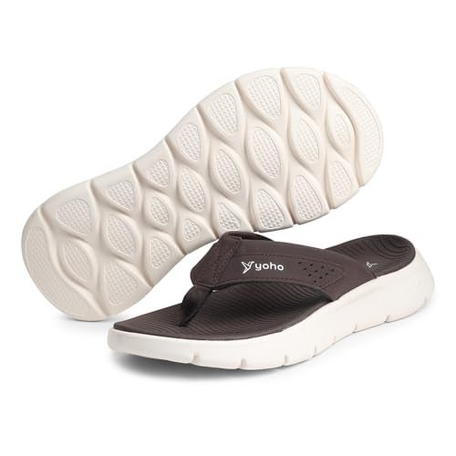 YOHO Snugly 005 Slippers For Men | Cushioned Support | Lightweight Grip | Breathable Comfort | Long-Lasting Build | Brown - UK 10 - Image 5